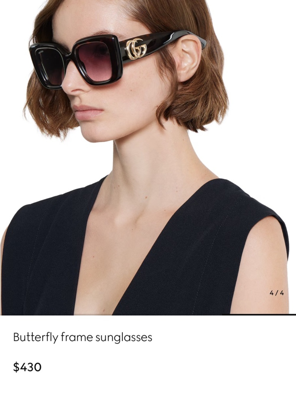 NEW GUCCI Butterfly Frame Sunglasses - Picture 6 of 7